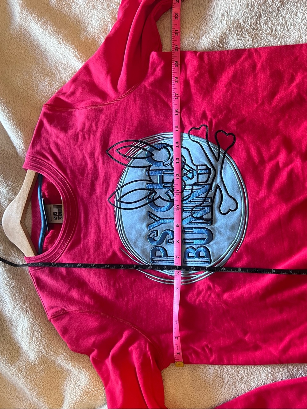 Psycho Bunny Men’s Graphic Crewneck Sweatshirt Red Blue NWT Skull - Picture 7 of 8